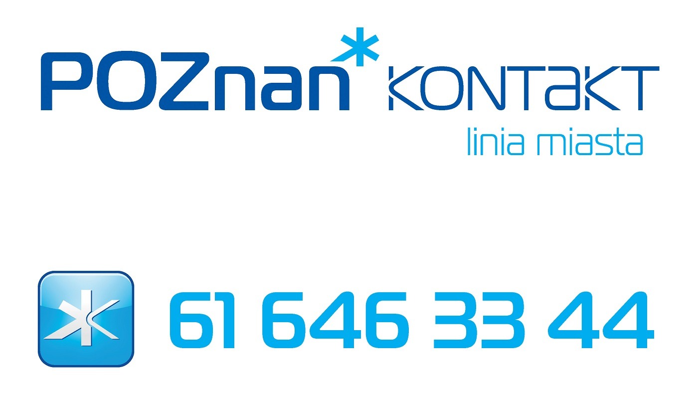 na grafice logo Poznań Kontakt i nr tel 61 646 33 44