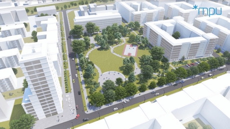 Szkic komputerowy osiedla